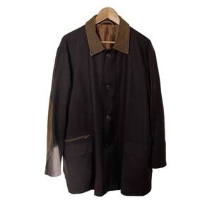 Stackpole Moore Tryon Wool Cashmere Jacket Herringbone w|Leather Elbows Men 42R